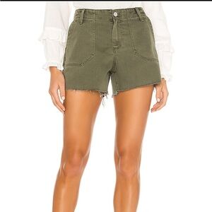 PAIGE Vintage Ivy Green Cargo Shorts Casual Cotton Blend